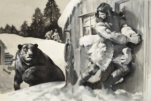 Oso pardo (gouache sobre papel) de James Edwin McConnell