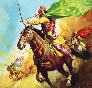 Guerrero parto en la batalla de Carrhae en el 53 a.C. de James Edwin McConnell