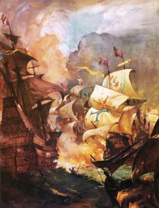 La Armada destruida por los buques de fuego ingleses