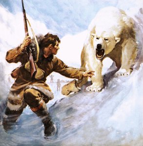 Vilhjalmar Stefansson atacado por un oso polar de James Edwin McConnell