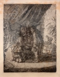 Iston, Pouffamatus, Cracozie y Transmouffe, famosos médicos persas, examinando el taburete de Darío tras la batalla de Arabela. de James Ensor