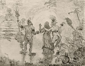 Los diablos Dzitts y Hihanox conduciendo a Cristo al infierno de James Sidney Ensor