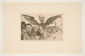 Les septs p?ch?s capitaux domin?s par la mort (Los siete pecados capitales dominados por la muerte), del portafolio Les p?ch?s capitaux (Los pecados capitales) de James Ensor