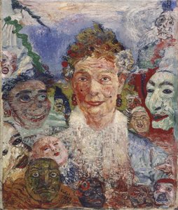 Anciana con máscaras, 1889 de James Ensor
