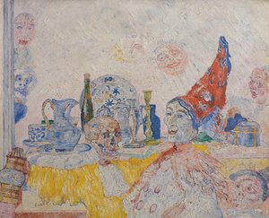 Pierrot esqueleto con toga amarilla de James Ensor