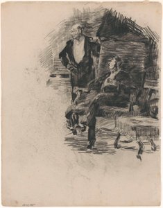 Caballero sentado y de pie de James Ensor