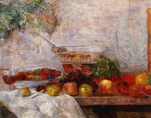 Naturaleza muerta con un loro; Nature Morte au Perroquet de James Ensor