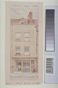 Vista de Mitre Court, Fleet Street, mostrando la Casa de Café de John, c.1850