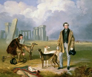 Charles Randell con Galgos, 1849 de James Flewitt Mullock