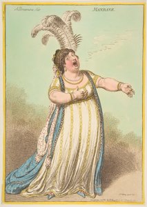 Un aire de bravura. Mandane, 22 de diciembre de 1801 de James Gillray