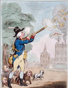 Un buen tiro, o Billy-Ranger el guardabosques en un buen país deportivo, publicada por Hannah Humphrey en 1792 de James Gillray