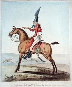 Un personaje de Newmarket Hill, dibujado en el lugar, 18 de agosto de 1802, publicada por Hannah Humphrey en 1804 de James Gillray