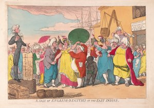Una venta de bellezas inglesas en las Indias Orientales, pub. 1786