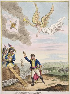 Buonaparte dejando Egipto, publicado por Hannah Humphrey en 1800