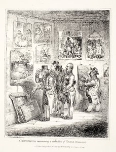 Conocedores examinando una colección de George Morland, 1807 de James Gillray