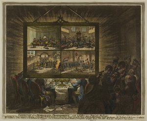 Exhibición de una Transparencia Democrática, con su Efecto en los Sentimientos Patrióticos de James Gillray