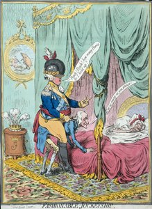 Fashionable Jockeyship, publicado por Hannah Humphrey de James Gillray