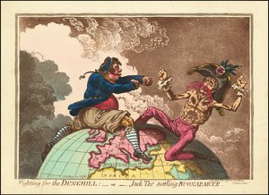 Luchando por el Dunghill - o - Jack Tar asentando a Buonaparte de James Gillray