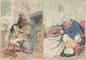 Libertad francesa. Esclavitud británica, 21 de diciembre de 1792 de James Gillray