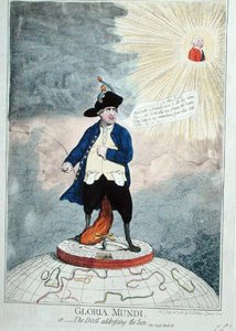 Gloria Mundi, o El Diablo Dirigiéndose al Sol, publicado por William Humphrey en 1782 de James Gillray