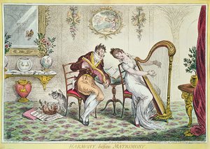 Armonía antes del matrimonio, 1805 (grabado a color)