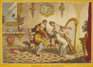 Armonía antes del matrimonio, 1805 de James Gillray