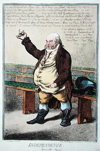 Independencia, o Tyrwhitt Jones, publicado por Hannah Humphrey en 1799 de James Gillray