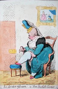 La Derniere Resource, o las Ligas de Van Buchell, publicado por Hannah Humphrey en 1791 de James Gillray