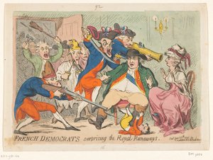 Luis XVI y María Antonieta atrapados en vuelo, 1791 Demócratas franceses sorprendiendo a los Royal Runaways