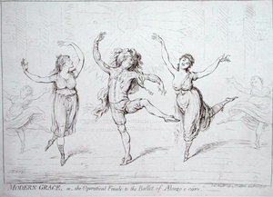 Gracia Moderna, o el Final Operático del Ballet de Alonzo e caro, publicado por Hannah Humphrey en 1796