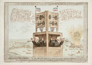 Telégrafos de oposición, o el pequeño abogado clarividente dando una verdadera muestra de información patriótica, 21 de junio de 1798