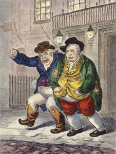 Pilares de la Constitución: Las tres en punto y una mañana nublada, 1809 de James Gillray