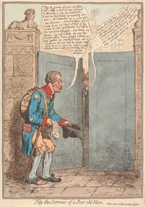 Compadeceos de las penas de un pobre anciano; véase la escena en Bloomsbury Square