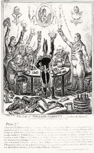 Placa 7, de La Vida de William Cobbett, escrita por él mismo, pub. por H. Humphrey, 1809