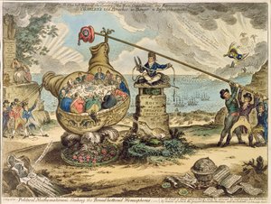 Matemáticos políticos sacudiendo el hemisferio de Broadbottom, publicado por Hannah Humphrey en 1807