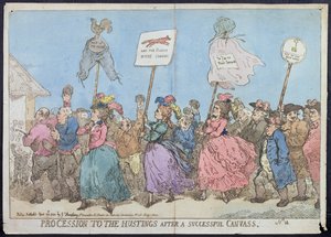 Procesión a las Urnas después de una Campaña Exitosa, publicada por G. Humphrey en 1784