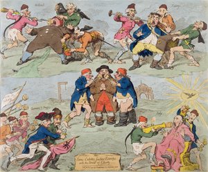 Sans-Culottes alimentando a Europa con el Pan de la Libertad, publicado por Hannah Humphrey en 1793