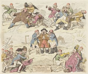 Los sans-culottes alimentan a Europa con el pan de la libertad, 1793 Sans-culottes, alimentando a Europa con el Pan de la Libertad (título sobre el objeto) de James Gillray