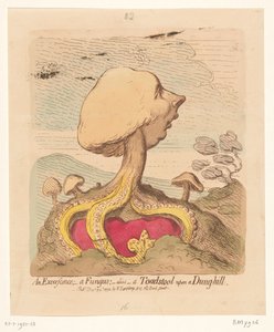 Caricatura de William Pitt el Joven, 1791 una excrecencia; - un hongo; -alias- un Toadstool sobre un Dung-hill de James Gillray