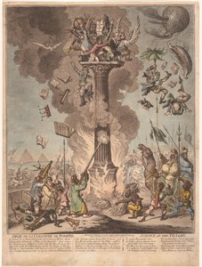 Caricatura de la expedición francesa a Egipto, 1799 Siege de la Colonne de Pompee / Science in the picota (título sobre objeto)