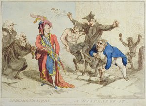 Oración Sublime: Una Exhibición de Ella, publicado por T. Harmar en 1788 de James Gillray