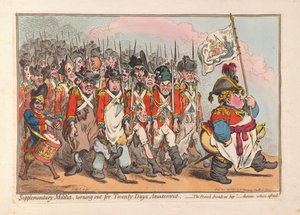 Milicia suplementaria, saliendo para veinte días de diversión, pub. 1796
