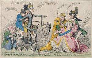 La doma de la bravía: Katherine y Petruchio, o El Quijote moderno, publicado por S.W. Fores en 1791