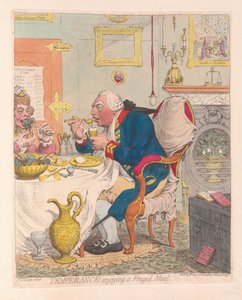 Templanza disfrutando de una comida frugal de James Gillray