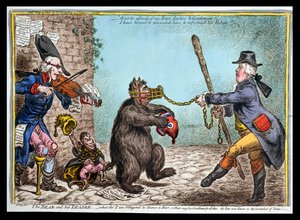 El oso y su líder, publicado por Hannah Humphrey en 1806