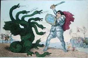 El Campeón del Pueblo, publicado por William Humphrey (grabado a mano) de James Gillray