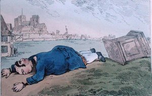 La Caída de Dagón, o Noticias Raras para Leadenhall Street, publicado por William Humphrey en 1784 de James Gillray