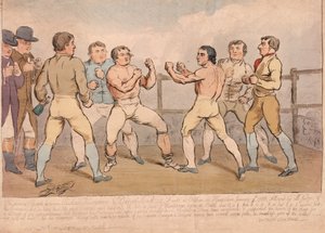 La famosa batalla entre Richard Humphreys y Daniel Mendoza, 9 de enero de 1788 de James Gillray