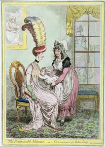 La mamá a la moda, o La conveniencia del vestido moderno, publicado en 1796 de James Gillray