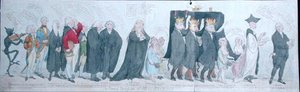 El cortejo fúnebre de Miss Regency, publicado por S.W. Fores en 1789 de James Gillray